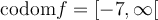 \text{codom}f=\left[{-7,\infty}\right[