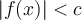 \lvert f(x)\rvert < c