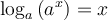 \log_a\left(a^x\right) = x