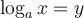 \log_a x = y