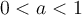 0 < a < 1