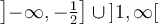  \left]{-\infty,-\frac{1}{2}}\right] \cup \left]{1,\infty}\right[